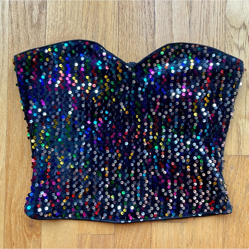 NWT Sequined Strapless Top - XS